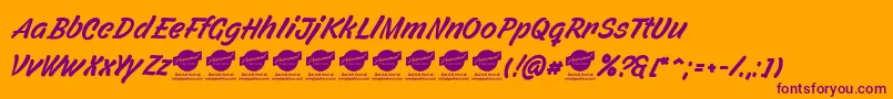 FilbertcolorPersonaluse Font – Purple Fonts on Orange Background