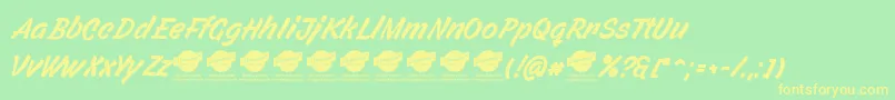 FilbertcolorPersonaluse Font – Yellow Fonts on Green Background