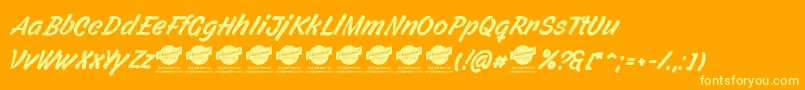 FilbertcolorPersonaluse Font – Yellow Fonts on Orange Background