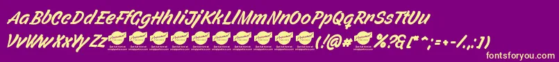 FilbertcolorPersonaluse Font – Yellow Fonts on Purple Background