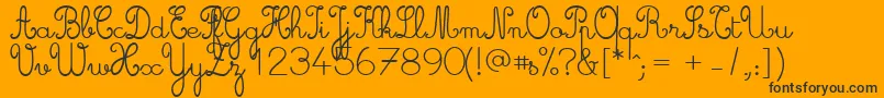 Cursive ffy Font – Black Fonts on Orange Background