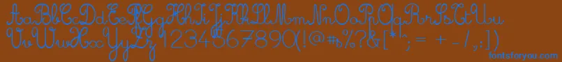 Cursive ffy Font – Blue Fonts on Brown Background