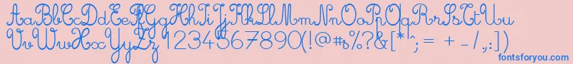 Cursive ffy Font – Blue Fonts on Pink Background