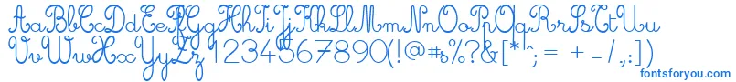 Cursive ffy Font – Blue Fonts on White Background