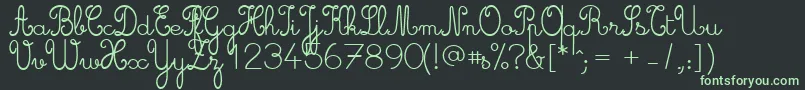 Cursive ffy Font – Green Fonts on Black Background