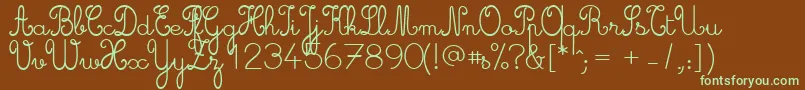 Cursive ffy Font – Green Fonts on Brown Background