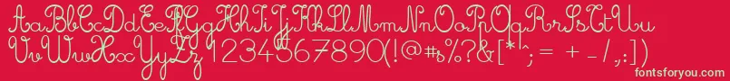 Cursive ffy Font – Green Fonts on Red Background