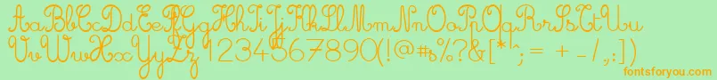 Cursive ffy Font – Orange Fonts on Green Background