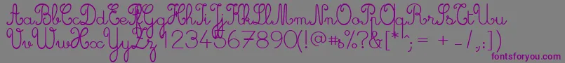 Cursive ffy Font – Purple Fonts on Gray Background