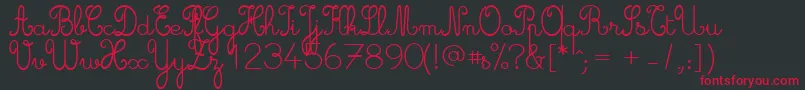 Cursive ffy Font – Red Fonts on Black Background