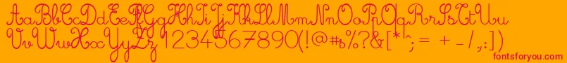 Cursive ffy Font – Red Fonts on Orange Background