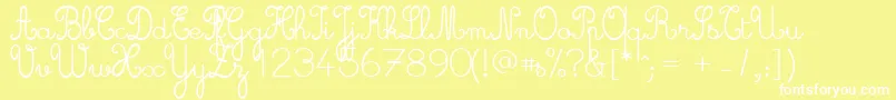 Cursive ffy Font – White Fonts on Yellow Background