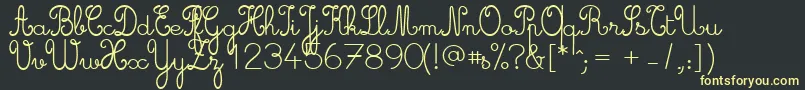 Cursive ffy Font – Yellow Fonts on Black Background