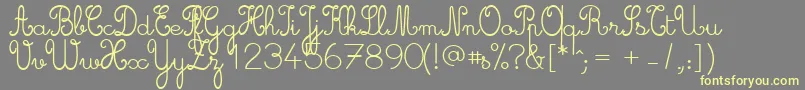 Cursive ffy Font – Yellow Fonts on Gray Background