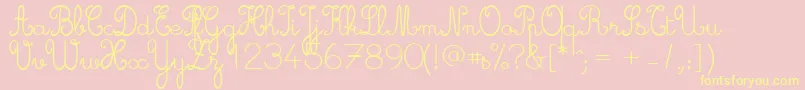 Cursive ffy Font – Yellow Fonts on Pink Background