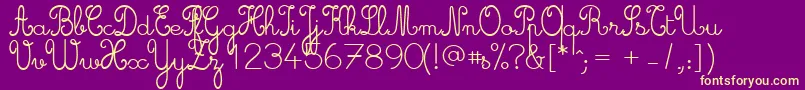 Cursive ffy Font – Yellow Fonts on Purple Background