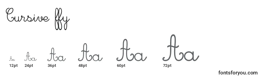 Размеры шрифта Cursive ffy