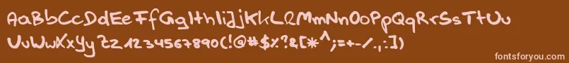 Handwerk Font – Pink Fonts on Brown Background