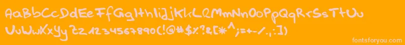 Handwerk Font – Pink Fonts on Orange Background