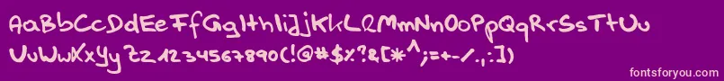 Handwerk Font – Pink Fonts on Purple Background