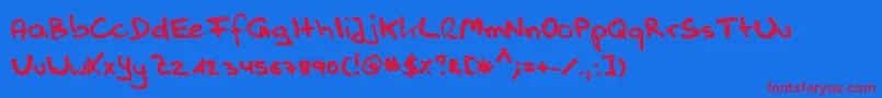 Handwerk Font – Red Fonts on Blue Background