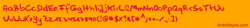Handwerk Font – Red Fonts on Orange Background