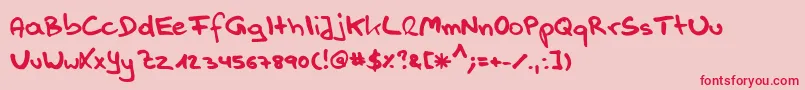 Handwerk Font – Red Fonts on Pink Background