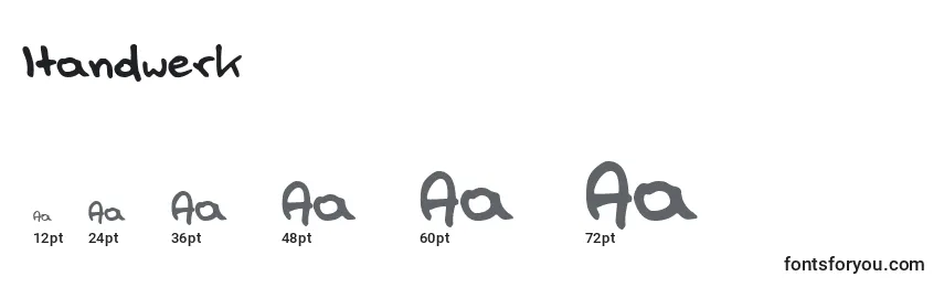 Размеры шрифта Handwerk