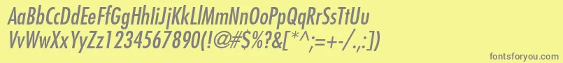 フォントFuturastdCondensedoblique – 黄色の背景に灰色の文字