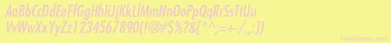 FuturastdCondensedoblique Font – Pink Fonts on Yellow Background