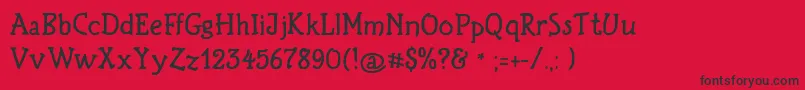 フォントBirthdaygreetz – 赤い背景に黒い文字