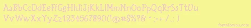 Birthdaygreetz Font – Pink Fonts on Yellow Background
