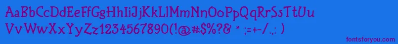 Birthdaygreetz Font – Purple Fonts on Blue Background