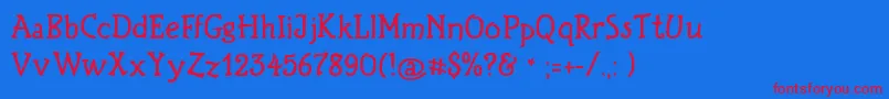 Birthdaygreetz Font – Red Fonts on Blue Background