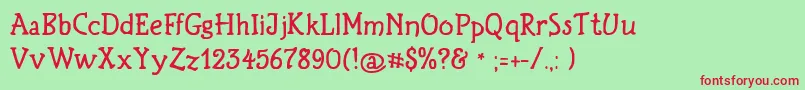 Birthdaygreetz Font – Red Fonts on Green Background