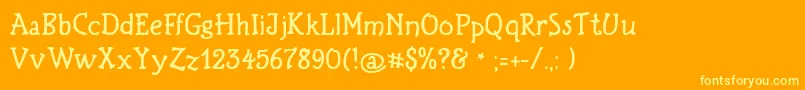 Birthdaygreetz Font – Yellow Fonts on Orange Background