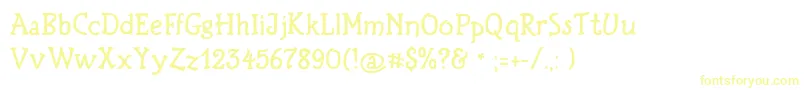Birthdaygreetzフォントについての詳細 フォントBirthdaygreetz – 白い背景に黄色の文字