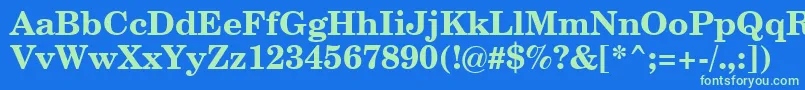 CenturySchoolbookBoldSwa Font – Green Fonts on Blue Background