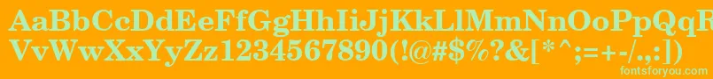 CenturySchoolbookBoldSwa Font – Green Fonts on Orange Background