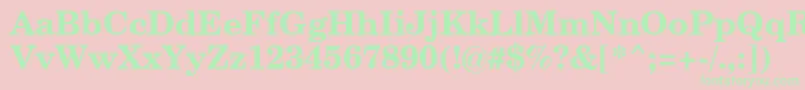 フォントCenturySchoolbookBoldSwa – ピンクの背景に緑の文字
