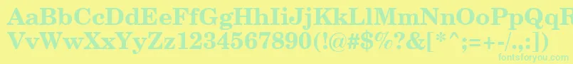 CenturySchoolbookBoldSwa Font – Green Fonts on Yellow Background