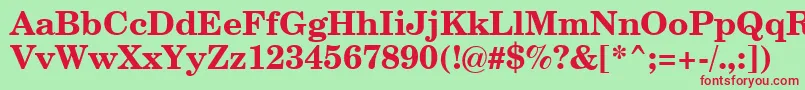 CenturySchoolbookBoldSwa Font – Red Fonts on Green Background