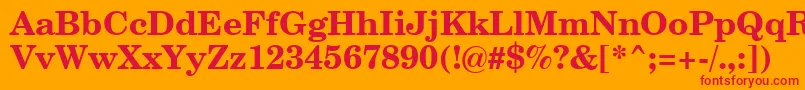 フォントCenturySchoolbookBoldSwa – オレンジの背景に赤い文字
