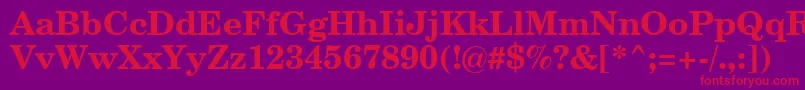 CenturySchoolbookBoldSwa Font – Red Fonts on Purple Background