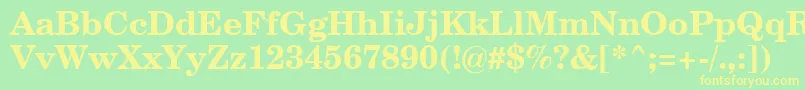 CenturySchoolbookBoldSwa Font – Yellow Fonts on Green Background