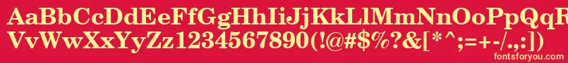 CenturySchoolbookBoldSwa Font – Yellow Fonts on Red Background