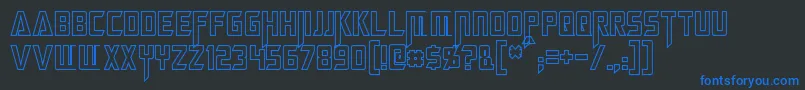 MegatronHollowCondensed Font – Blue Fonts on Black Background