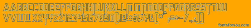 MegatronHollowCondensed Font – Blue Fonts on Orange Background