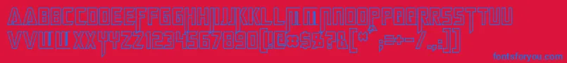 MegatronHollowCondensed Font – Blue Fonts on Red Background