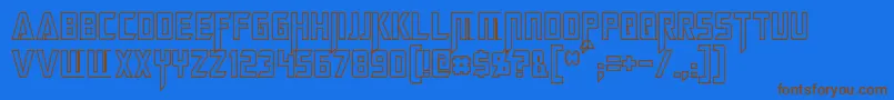 MegatronHollowCondensed Font – Brown Fonts on Blue Background